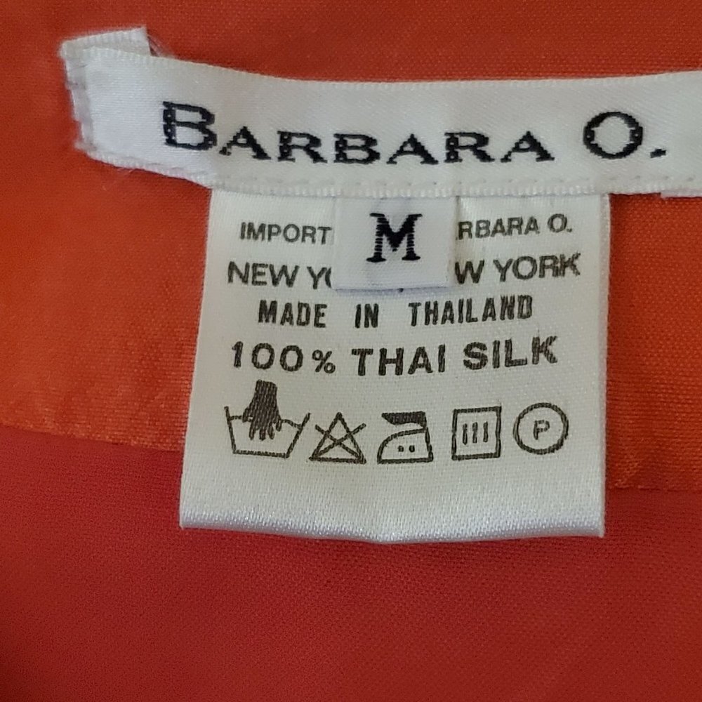 Vintage Barbara O. Burnt Orange Thai Silk Kimono Size M - Picture 5 of 5